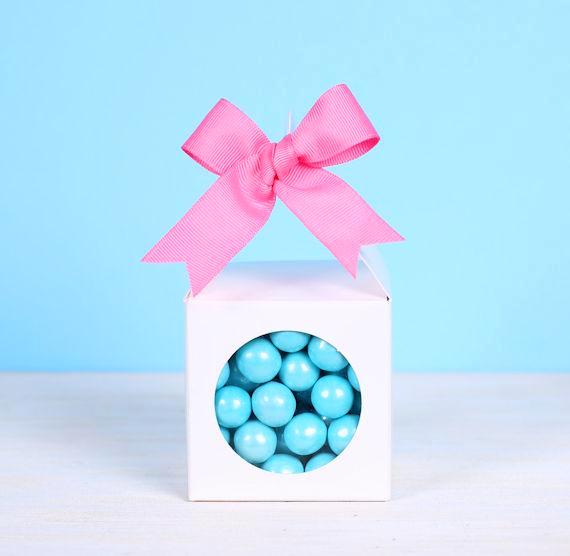 Square Candy Favor Box Set: White | www.sprinklebeesweet.com