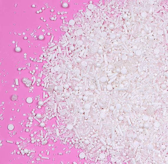 Bulk Sprinklefetti Wedding White Sprinkle Mix | www.sprinklebeesweet.com