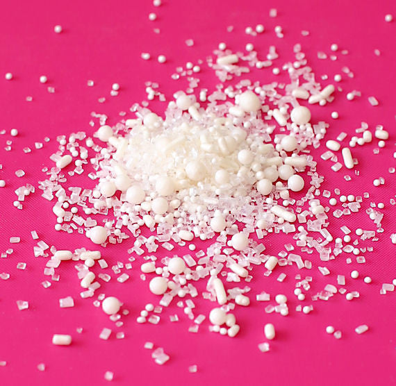 Bulk Sprinklefetti Wedding White Sprinkle Mix | www.sprinklebeesweet.com