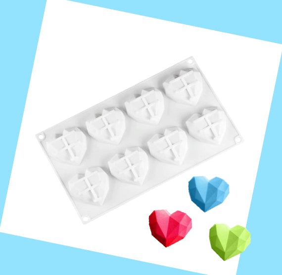 Geometric Heart Cake Gem Mold | www.sprinklebeesweet.com