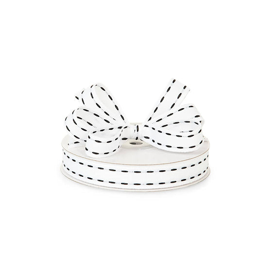 Saddle Stitch White Ribbon: 5/8" | www.sprinklebeesweet.com