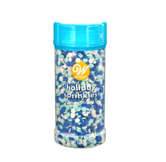 Wilton Winter Confetti Sprinkles: Blue + White | www.sprinklebeesweet.com