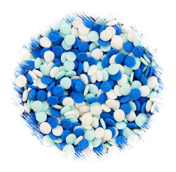 Wilton Winter Confetti Sprinkles: Blue + White | www.sprinklebeesweet.com