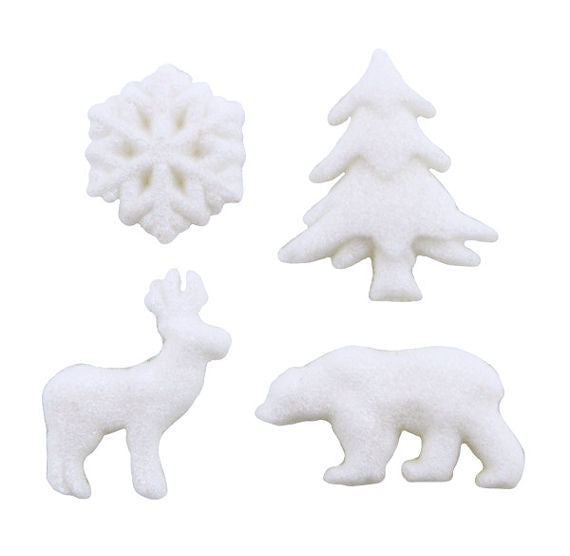 Winter Forest Sugar Toppers | www.sprinklebeesweet.com