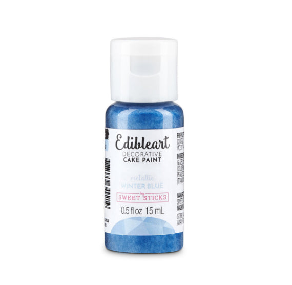 Metallic Winter Blue Edible Art Paint | www.sprinklebeesweet.com