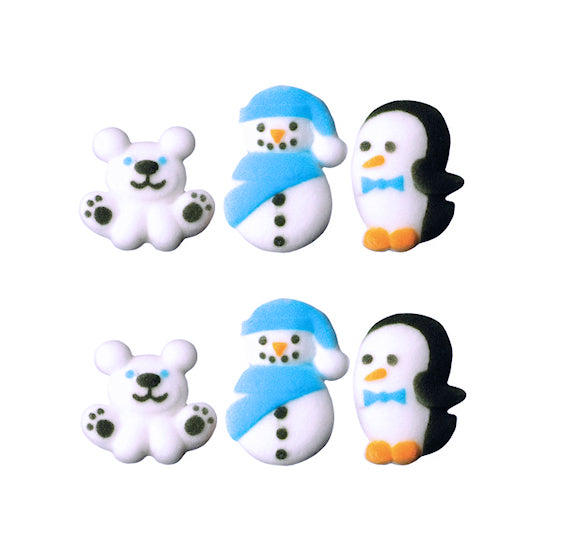 Winter Sugar Toppers: Snow Friends | www.sprinklebeesweet.com