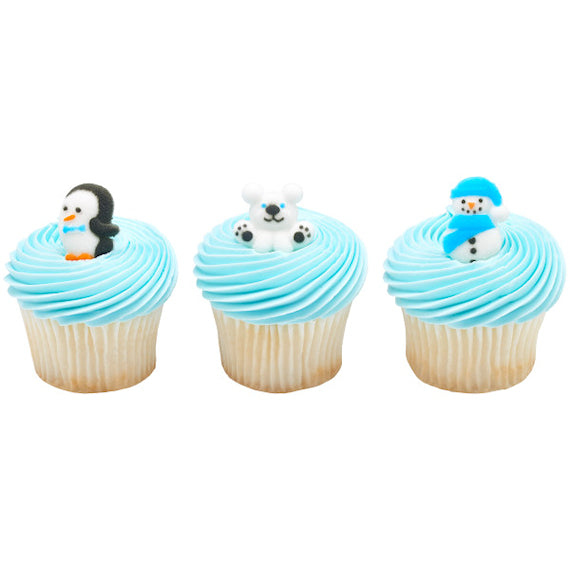 Winter Sugar Toppers: Snow Friends | www.sprinklebeesweet.com