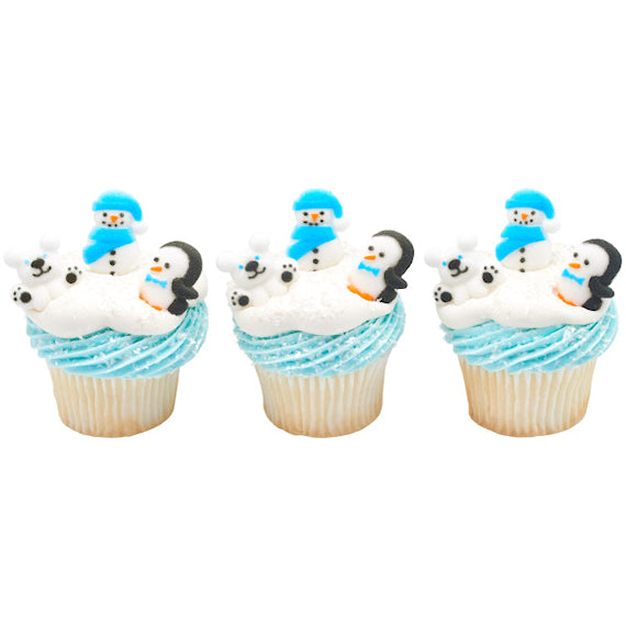 Winter Sugar Toppers: Snow Friends | www.sprinklebeesweet.com