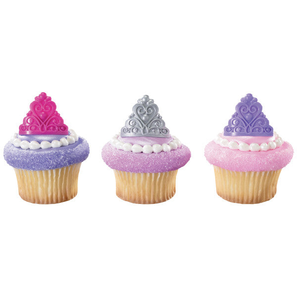 Princess Crown Cupcake Topper Rings | www.sprinklebeesweet.com