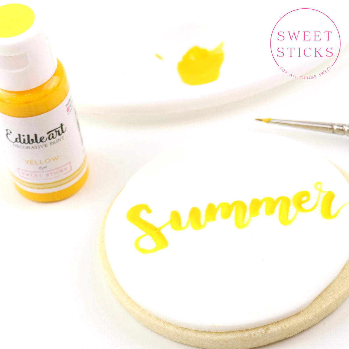 Yellow Edible Art Paint | www.sprinklebeesweet.com