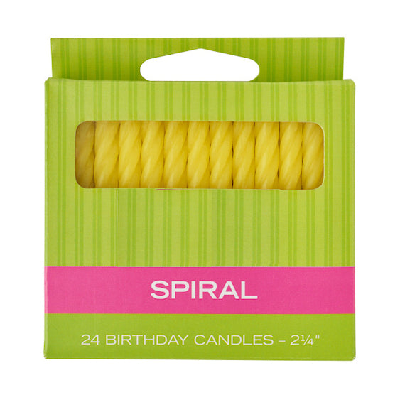 Spiral Birthday Candles: Yellow | www.sprinklebeesweet.com