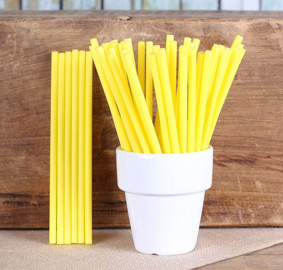 Yellow Lollipop Sticks: 4.5" | www.sprinklebeesweet.com