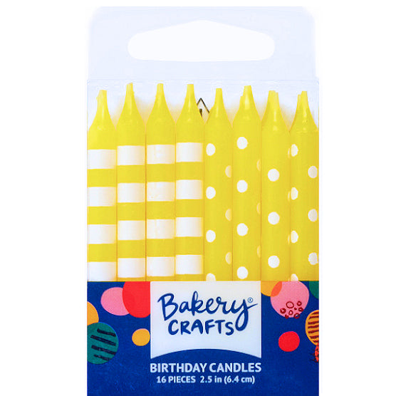 Yellow Birthday Candles: Stripes + Dots | www.sprinklebeesweet.com