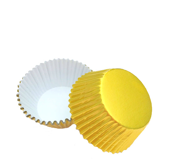 Bulk Cupcake Liners: Yellow Foil | www.sprinklebeesweet.com