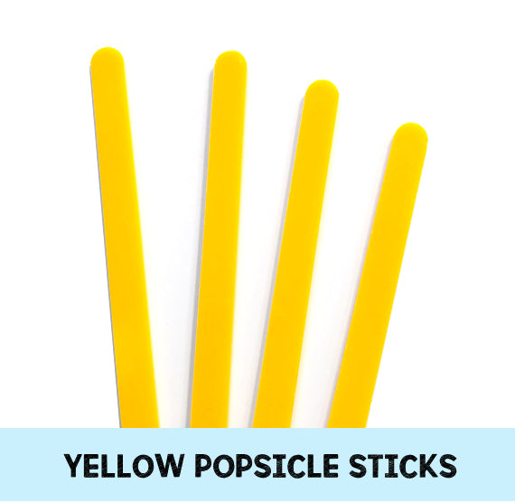 Shop Yellow Popsicle Sticks: Acrylic Yellow Cakesicle Sticks 12 Count –  Sprinkle Bee Sweet