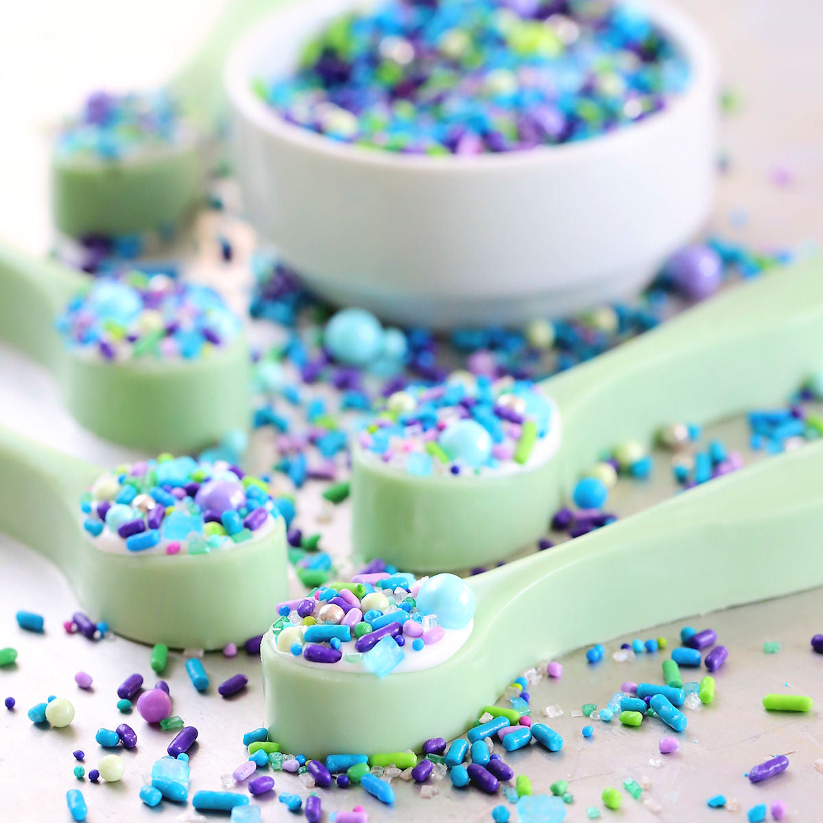 Chocolate Spoons with Sprinkles