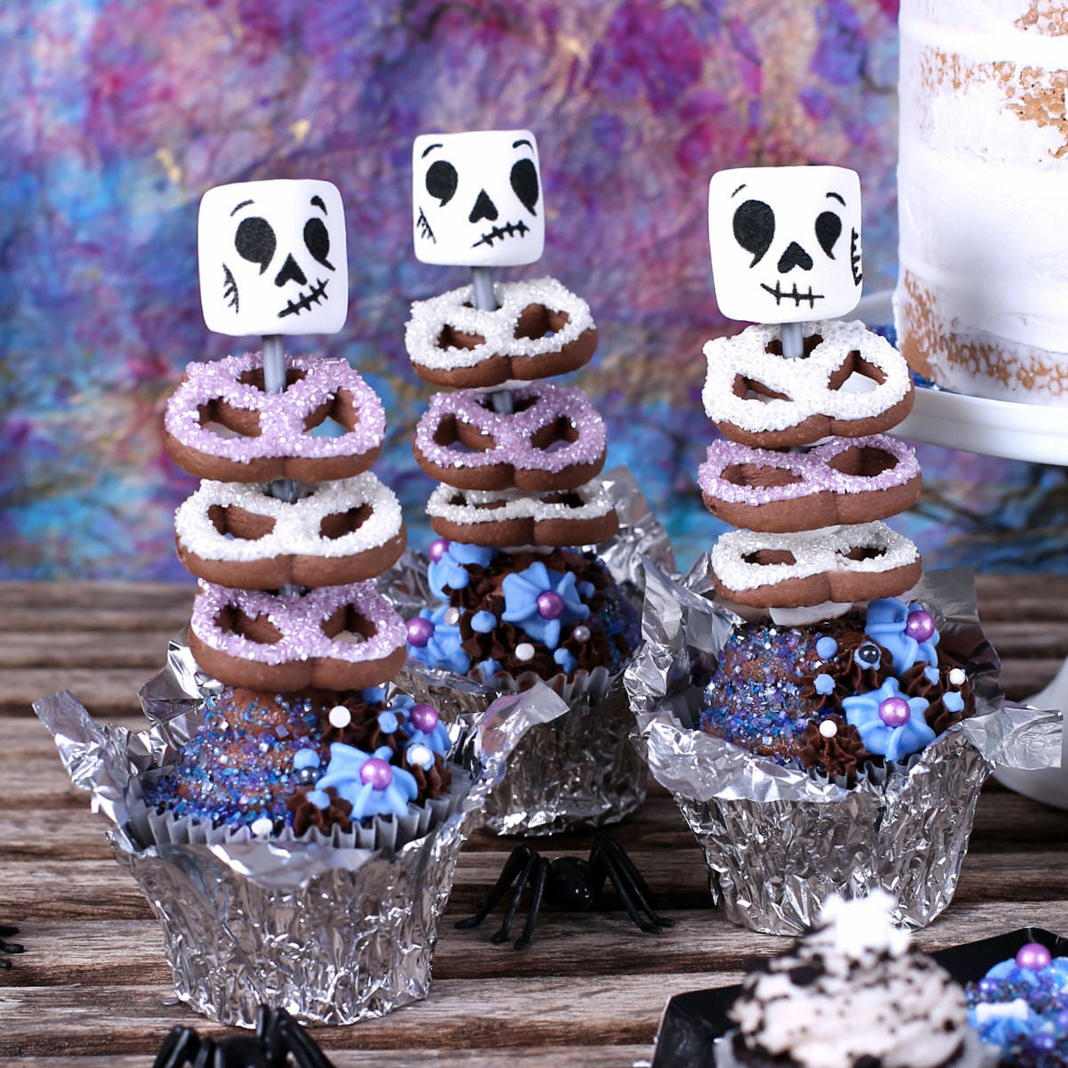 Edible Skeleton Cupcake Toppers