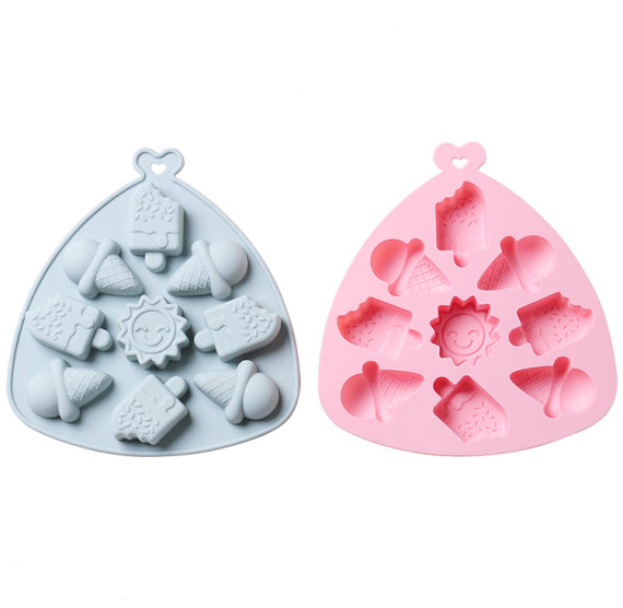 Small Silicone Molds Candy Molds Set Of 2 Chocolate Molds Non-stick Gummy  Molds Cake Decorations Ice Molds (blue And Pink)