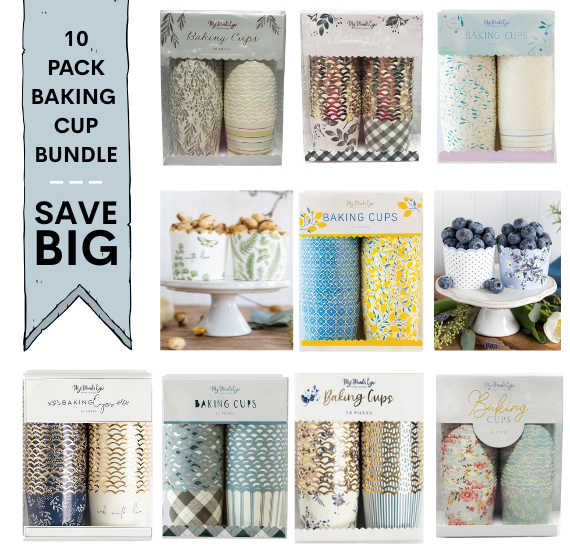 MME Baking Cup Bakers Bundle 10 Pack: Blue & Sage | www.sprinklebeesweet.com