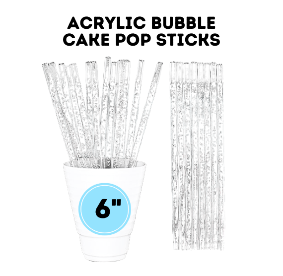 Clear Cake Pop Sticks: Champagne Bubble - 6" or 8" | www.sprinklebeesweet.com