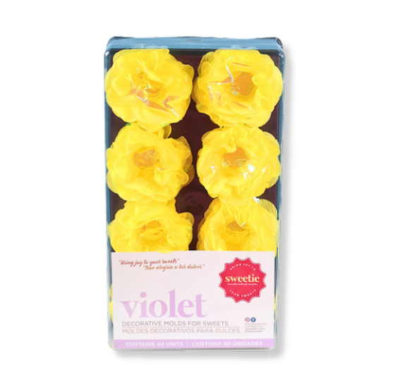 Violet Flower Candy Cups: Pearly Yellow | www.sprinklebeesweet.com