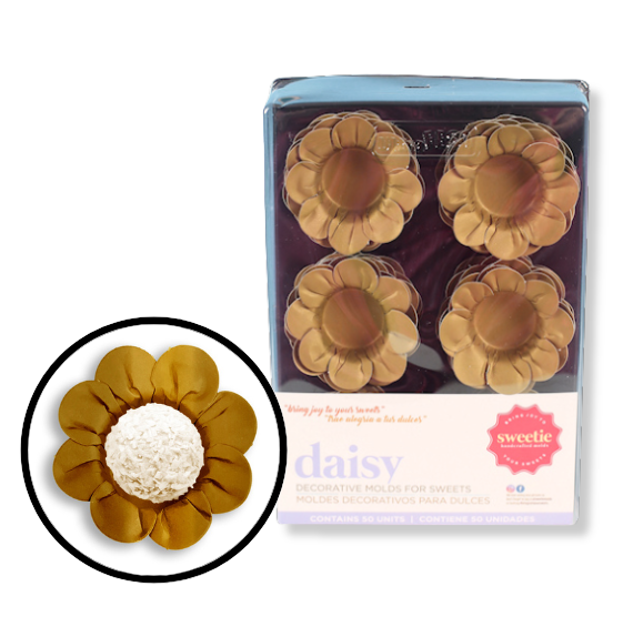 Daisy Flower Candy Cups: Gold | www.sprinklebeesweet.com