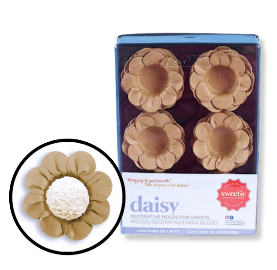 Daisy Flower Candy Cups: Kraft Brown | www.sprinklebeesweet.com