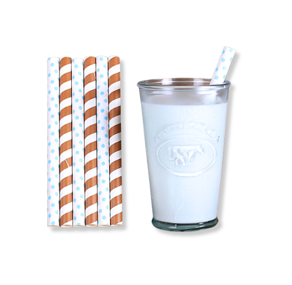 Milkshake Short Paper Straws: Light Blue & Brown | www.sprinklebeesweet.com