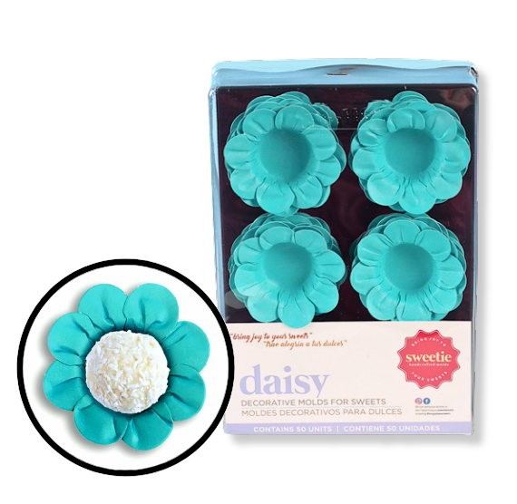 Daisy Flower Candy Cups: Teal | www.sprinklebeesweet.com