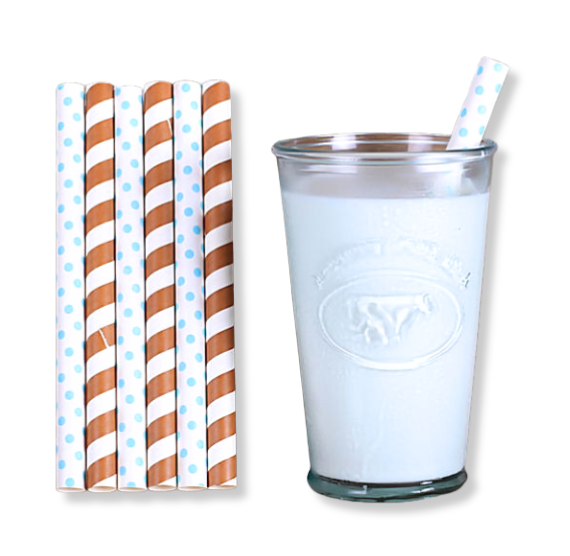 Milkshake Short Paper Straws: Light Blue & Brown | www.sprinklebeesweet.com