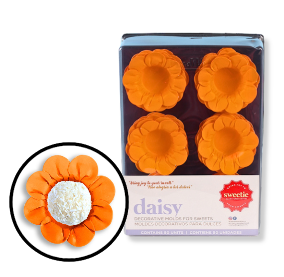 Daisy Flower Candy Cups: Orange | www.sprinklebeesweet.com