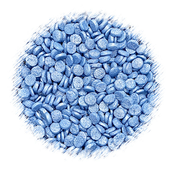 Sprinkle-It® Shimmer Confetti Dot Sprinkles: Cornflower Blue | www.sprinklebeesweet.com