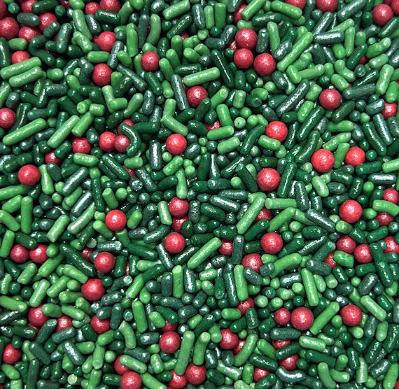 Bulk Christmas Sprinkles: Holly & Berry Sugar Pearls