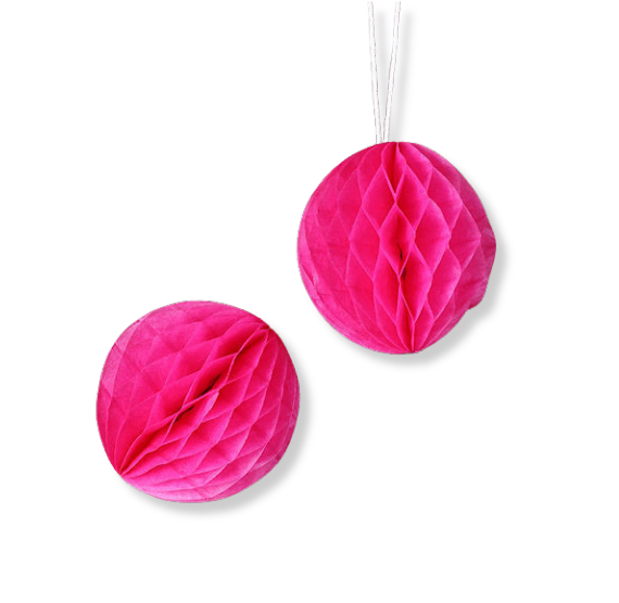 Hot Pink Honeycomb Tissue Balls: 2" | www.sprinklebeesweet.com