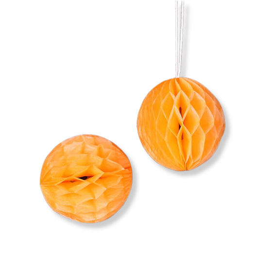Orange Honeycomb Tissue Balls: 2" | www.sprinklebeesweet.com