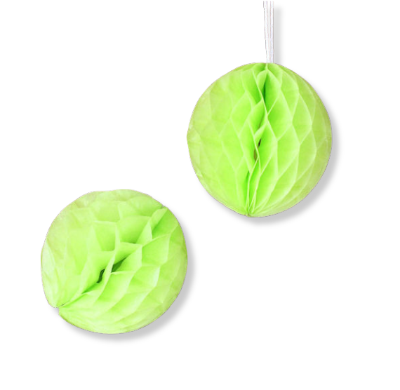 Lime Green Honeycomb Tissue Balls: 2" | www.sprinklebeesweet.com