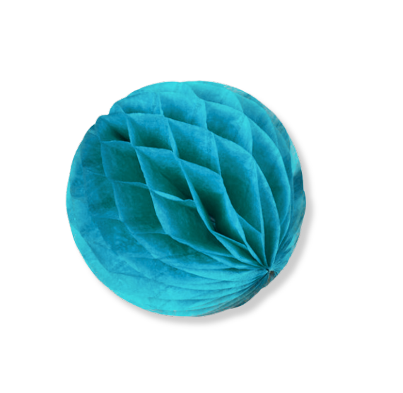 Teal Honeycomb Tissue Balls: 3" (2 Count) | www.sprinklebeesweet.com