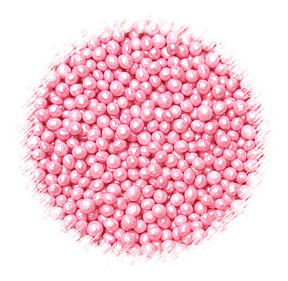 Bulk Sprinkle-It® Tiny Chocolate Crispy Pearls: Shimmer Light Pink | www.sprinklebeesweet.com