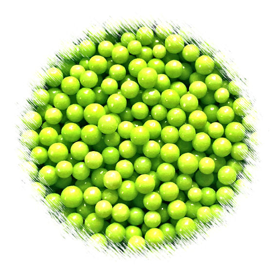 Lime Green Sugar Pearls: 4mm - LAST CALL - SAVE MORE ON BULK BAGS | www.sprinklebeesweet.com