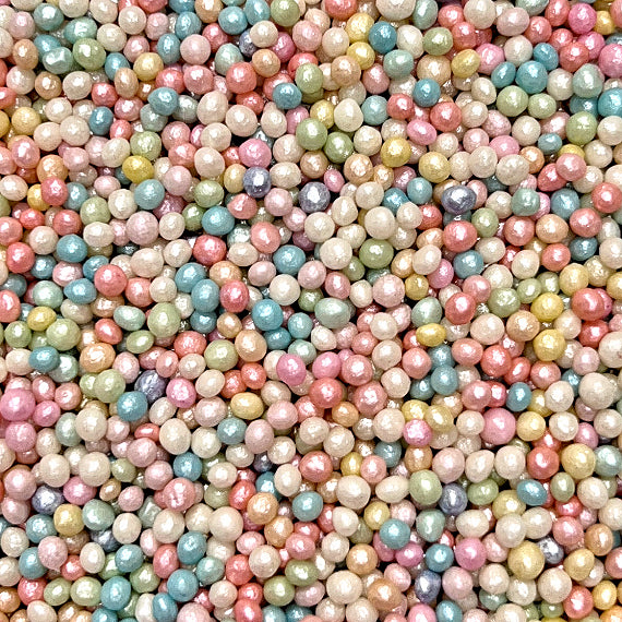 Sprinkle-It™ Tiny Chocolate Crispy Pearls: Shimmer Pastel Mix | www.sprinklebeesweet.com