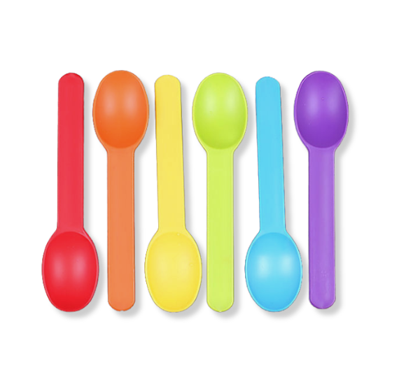 Biodegradable Ice Cream Spoons: Happy Rainbow | www.sprinklebeesweet.com