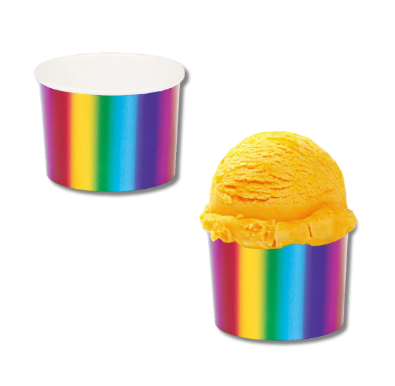 Foil Rainbow Ice Cream Cups | www.sprinklebeesweet.com