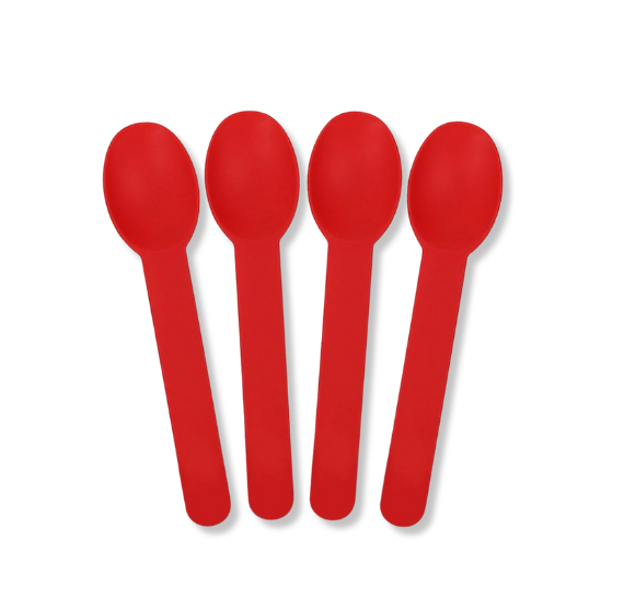 Biodegradable Ice Cream Spoons: Red | www.sprinklebeesweet.com
