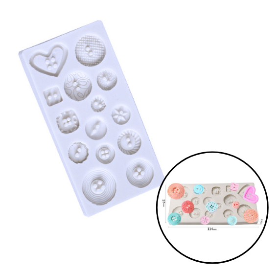 Silicone Buttons Fondant Mold - LAST CALL