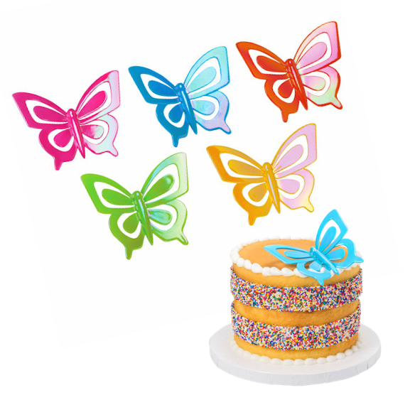 Butterfly Cake Toppers: Rainbow Set of 5 - LAST CALL | www.sprinklebeesweet.com