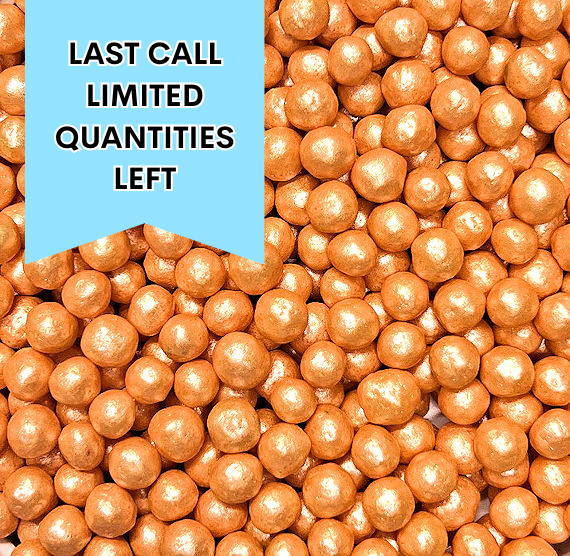 Sprinkle-It® 6mm Chocolate Crispy Pearls: Shimmer Peach - LAST CALL