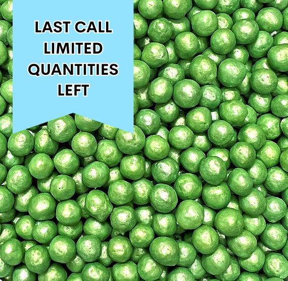 Sprinkle-It® 6mm Chocolate Crispy Pearls: Shimmer Spring Green - LAST CALL