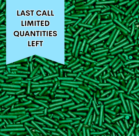 Dark Green Jimmies: 1lb Bag or 10lb Case - LAST CALL | www.sprinklebeesweet.com