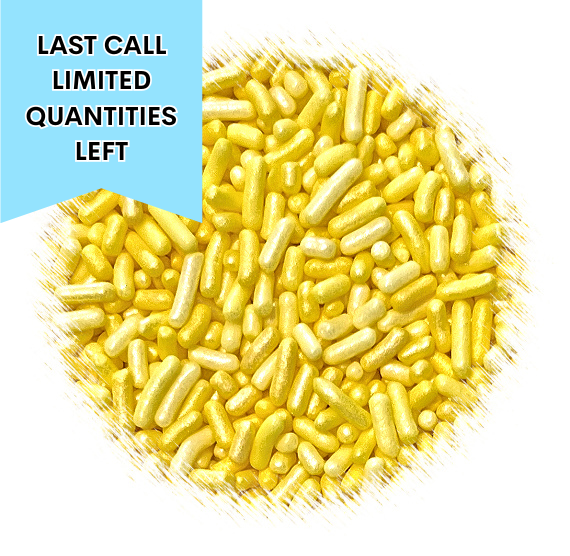 Shimmer Ombre Jimmies: Lemon Yellow - VERY LIMITED STOCK | www.sprinklebeesweet.com