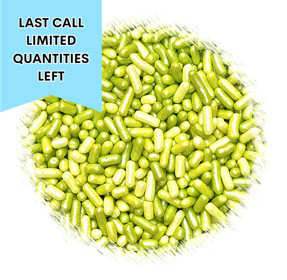 Shimmer Ombre Jimmies: Lime Green - VERY LIMITED STOCK | www.sprinklebeesweet.com